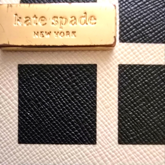 Kate Spade Gorgeous Black and White Checkered Wallet w gold hardware! - Picture 2 of 5